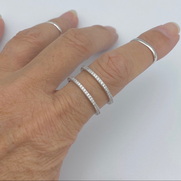 Sterling Silver CZ Cuff Ring - Picture 4 of 8